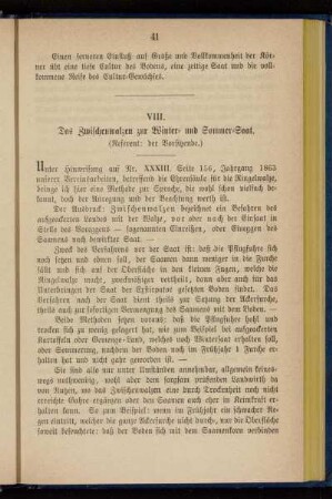 VIII. Das Zwischenwalzen zur Winter-und Sommer-Saat