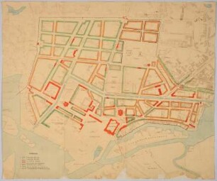 Kartierungsplan der Potsdamer Innenstadt mit Vorschlägen zur künftigen Denkmal- und Stadtbildpflege