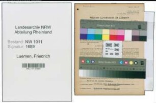 Entnazifizierung Friedrich Luemen , geb. 26.12.1891 (Faerberleiter)
