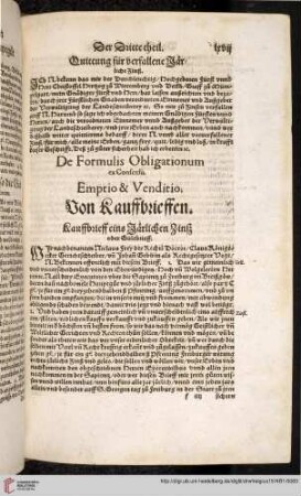 De Formulis Oblitaionum ex Consensu. Emptio & Venditio. Von Kauffbrieffen.