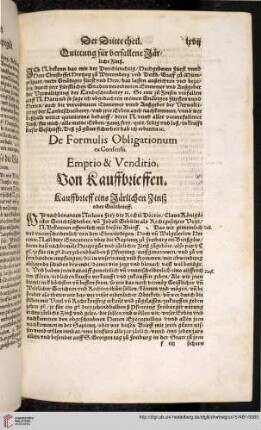 De Formulis Oblitaionum ex Consensu. Emptio & Venditio. Von Kauffbrieffen.