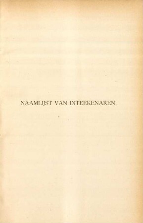 Naamlijst van inteekenaren