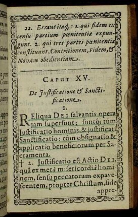 Caput XV. De Justificatione & Sanctificatione.