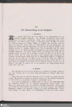 XIV. Die Einverleibung in die Großstadt