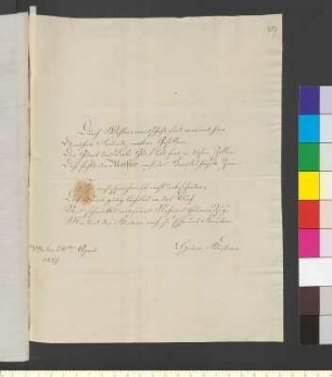 Brief von Küstner, Felix Ferdinand Heinrich an Goethe, Johann Wolfgang von