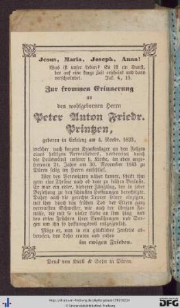 Peter Anton Friedr. Printz.