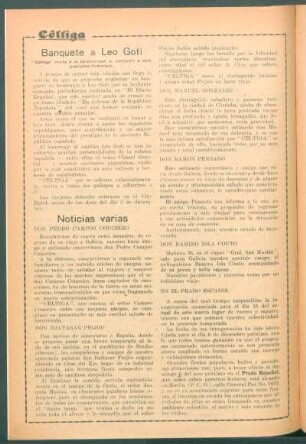 Banquete a Leo Goti : "Céltiga" invita a la colectividad a concurrir a este justísimo homenaje.