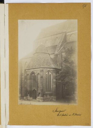 Marienkirche, Stargard: Ansicht von Nordosten (aus: Skizzen- und Fotoalbum 28)