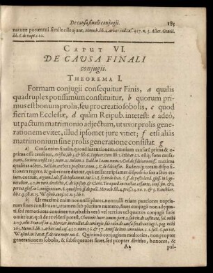 Caput VI. De Causa Finali coniugii