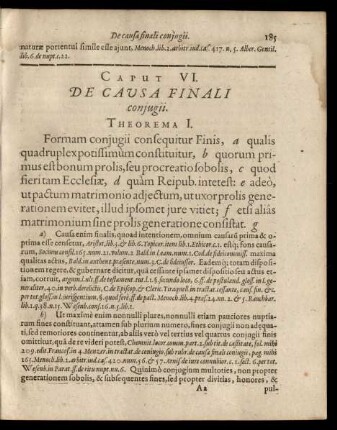 Caput VI. De Causa Finali coniugii