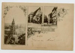 Mehrbildkarte, 3 Motive: Kilianskirche, Deutschordens-Haus, Fischergasse
