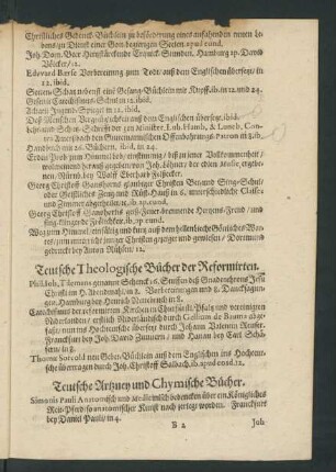 Teutsche Artzney und Chymische Bücher.