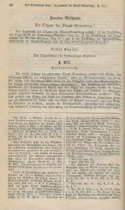 Zweiter Abschnitt. Die Organe der Staats-Verwaltung.