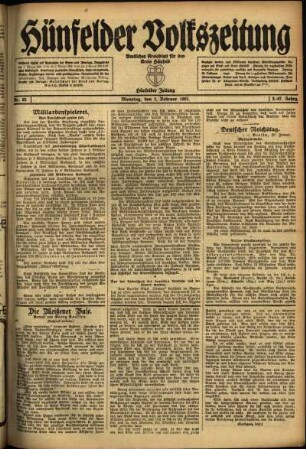 Ausgabe vom Dienstag, den 01. Februar 1921.