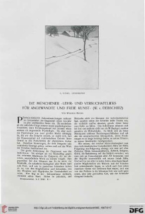 Die Münchener "Lehr- und Versuchateliers für angewandte und freie Kunst" (W. v. Debschitz)