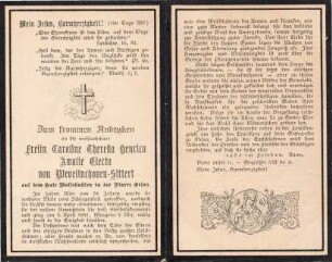 Wevelinchoven-Sittert, Caroline Theresia Henrica Amalie Electa (Freiin von Wevelinchoven-Sittert)