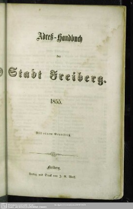 1855: Adreß-Handbuch der Stadt Freiberg