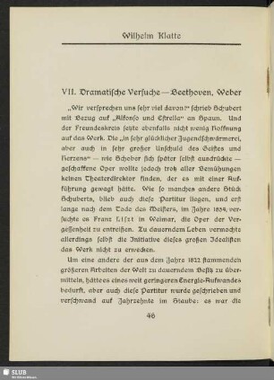 VII. Dramatische Versuche - Beethoven, Weber