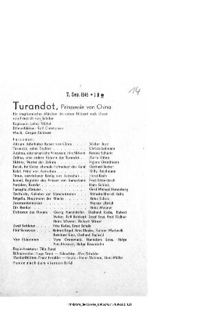 Turandot, Prinzessin von China