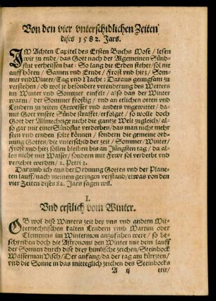 Von den vier unterschidlichen Zeiten dises 1582. Jars.
