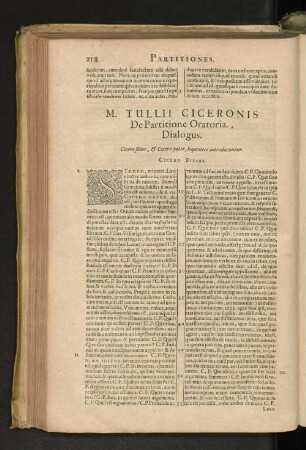 M. Tullii Ciceronis De Partitione Oratoria, Dialogus. [u. a.]