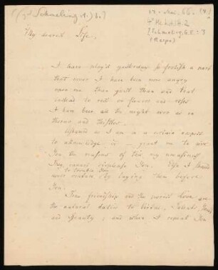 Brief von Rudolf Erich Raspe an Gertrud Elisabeth Mara