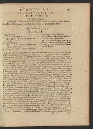 De Usu Et Habitatione. Titulus V.