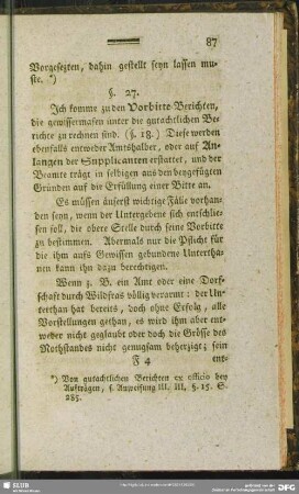 §. 27. [Vorbitte-Berichte]
