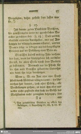 §. 27. [Vorbitte-Berichte]