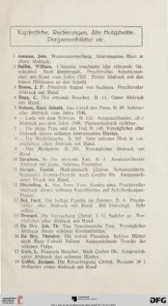 Kupferstiche, Radierungen, Alte Holzschnitte, Pergamentblätter etc. (Nr. 1-852)