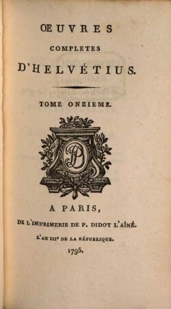 Oeuvres Completes D'Helvétius, 11