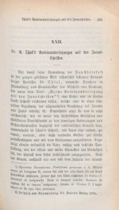 361-377 Dr. A. Thiel's Auseinandersetzungen mit den Janus-Christen