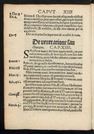 De veneratione sanctorum. Cap. XIIII.