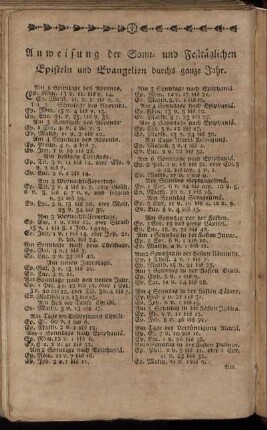 Anweisung der Sonn- und Festtäglichen Episteln und Evangelien durchs ganze Jahr.