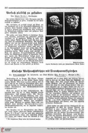 N.F. 9.1929 S.328: Versuch plastisch zu gestalten