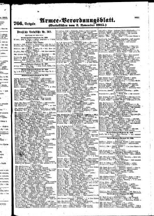 766. Ausgabe. Dienstag, 2. November 1915