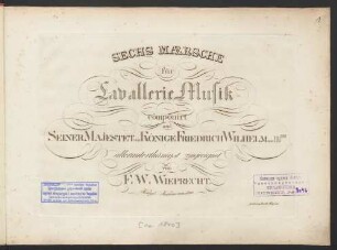Sechs Mærsche für Cavallerie Musik