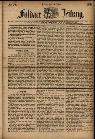 Ausgabe vom Freitag, den 28. März 1884.