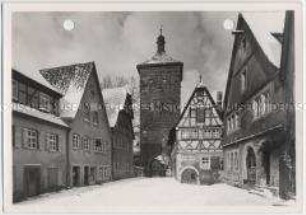 Winterlandschaft, Rothenburg ob der Tauber, Sieberstor und Spitalgasse