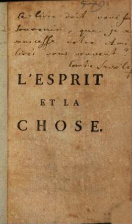 L'Esprit Et La Chose