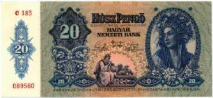 Geldschein, 20 Pengö, 15.1.1941