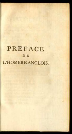 Preface De L'Homere Anglois