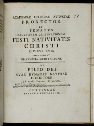 Praemissa Meditatione De Filio Dei Svae Hvmanae Natvrae Conditore ad verba Zenonis Veronensis