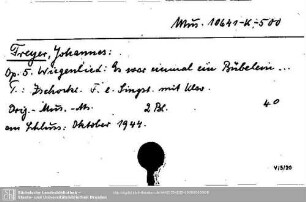 Freyer, Johannes, Wiegenlied