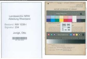 Entnazifizierung Otto Jonigk , geb. 29.04.1897 (Polizist)