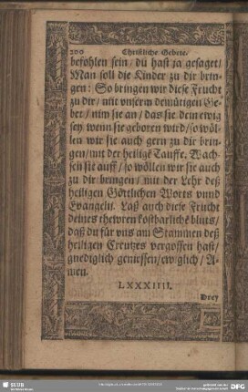 LXXXIIII. Drey Gebet den schwangern Frawen teglich zu sprechen. Das Erste