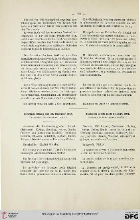 Vorstands-Sitzung vom 28. November 1894 / Séance du Comité du 28 novembre 1894