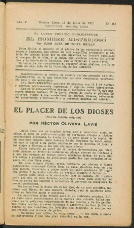 1921005187: El placer de los dioses (novela inédita original)