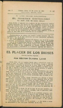 1921005187: El placer de los dioses (novela inédita original)
