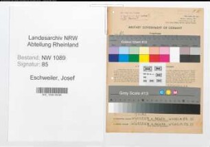 Entnazifizierung Josef Eschweiler , geb. 29.03.1916 (Reichsbahnarbeiter)